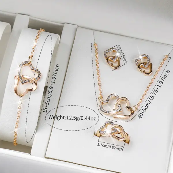 6PCS Women's Gold Jewelry Set with Watch - Image 6