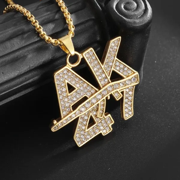 Hip-Hop Iced Out Spades Card Pendant Necklace - Image 26