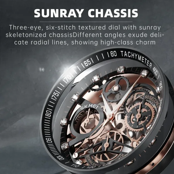 Luxury Stainless Steel Quartz Chronograph Watch - Image 2