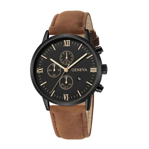 Men's Analog Quartz Watch with Leather Band - Image 7