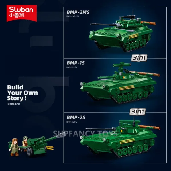 738PCS Military BMP-2MS Tank Building Blocks - Image 3