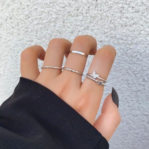 Silver Cross Ring Set for Women and Girls - Image 16