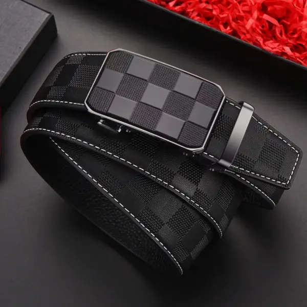 Men's Adjustable Leather Ratchet Belt - Image 3