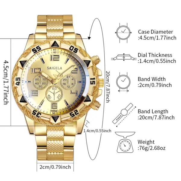 4pcs Men's Quartz Watches Fashion Set - Image 6