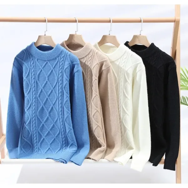 Winter Men's Casual Knitted O-Collar Sweater - Image 6