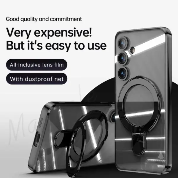 Transparent Metal Ring Holder for Samsung S24 - Image 2