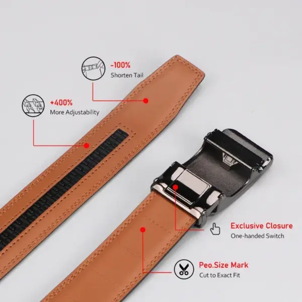 Men's Genuine Leather Automatic Buckle Belt - Image 6