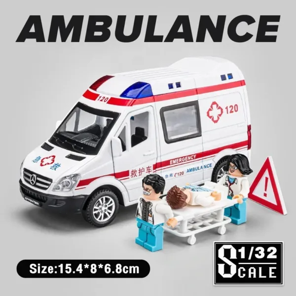 1/32 Scale Metal Diecast Ambulance Car Model - Image 6