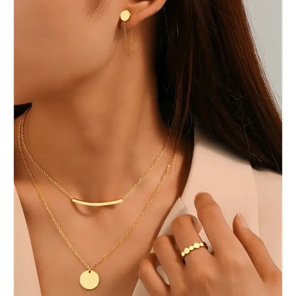 Stainless Steel Double Layer Jewelry Set