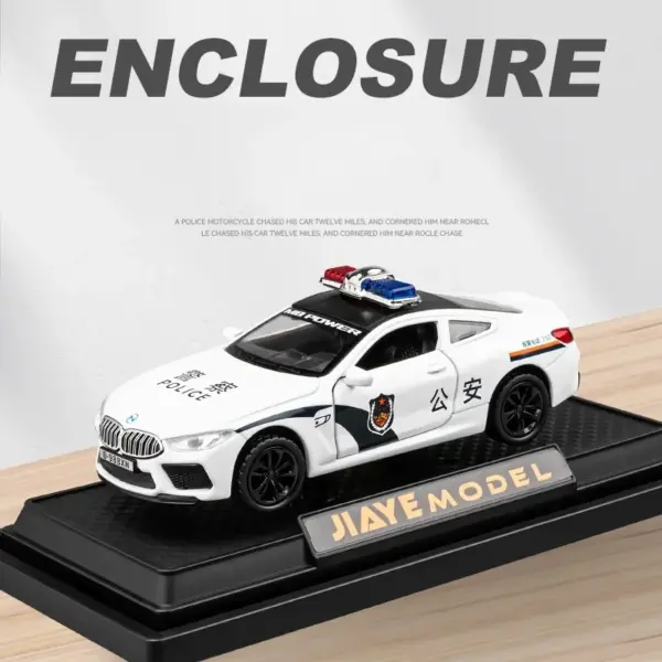 BMW M8 Simulation Alloy Police Car Model - Image 3