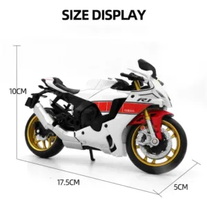 1:12 Yamaha YZF-R1M Diecast Motorcycle Model 9 S92f374d90e584fe9af73fdc7381ccb33w