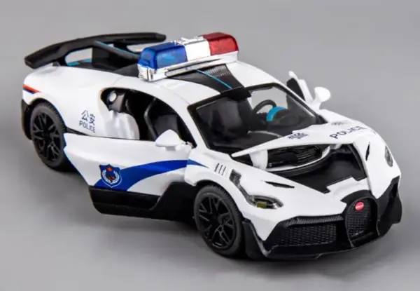 1/32 Bugatti Police Car Metal Diecast Toy - Image 8