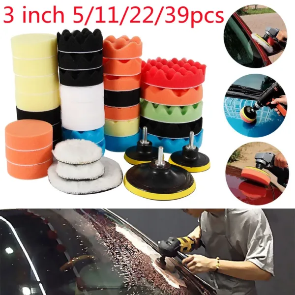 Car Polishing Pads Kit for Waxing and Buffing