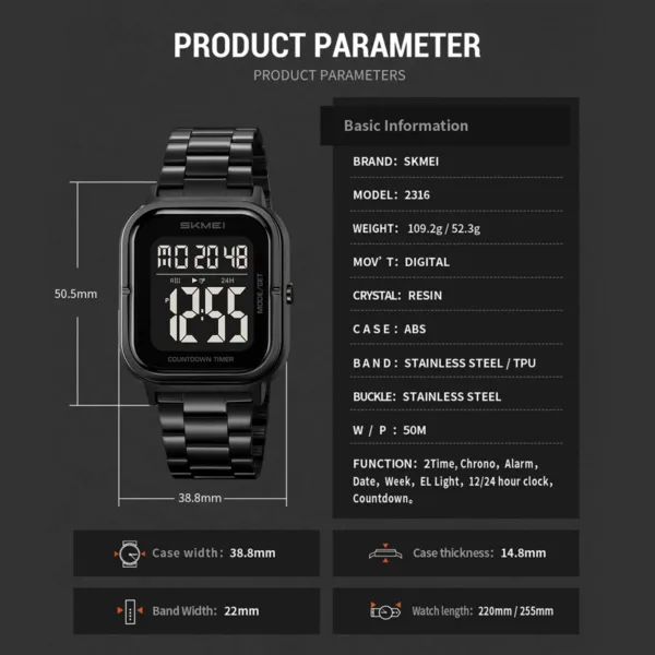 Digital Waterproof Sports Watch for Him and Her - Image 6