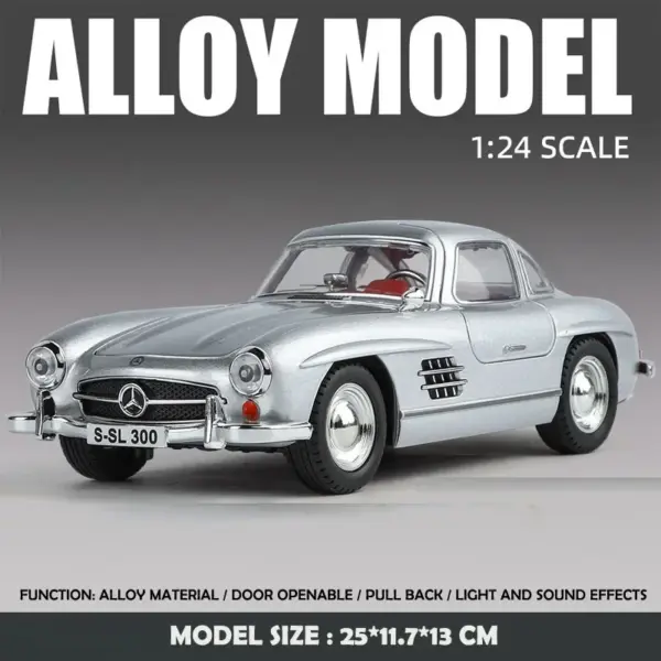 1/24 Scale Benz 300SL Vintage Diecast Model - Image 8