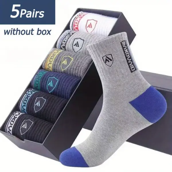 5 Pairs Men's Breathable Sports Socks Set