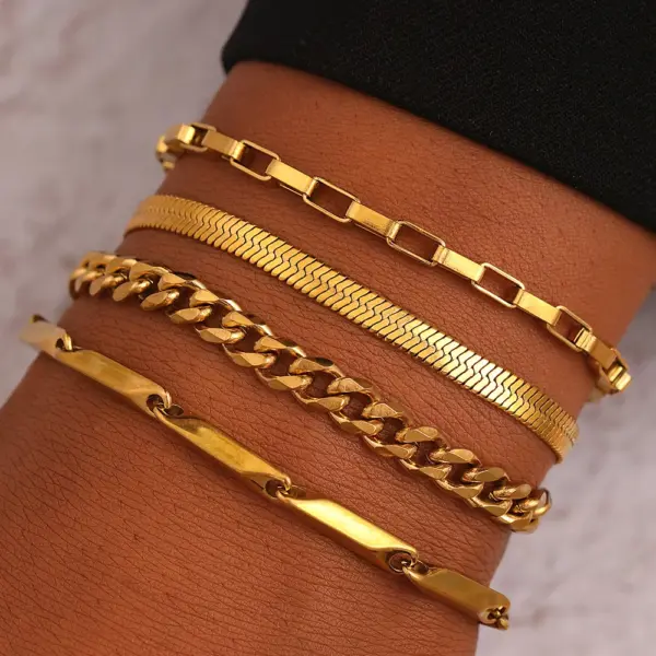 Bohemian Style Stainless Steel Bracelets Set