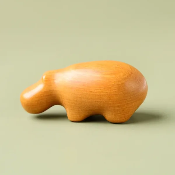 Wooden Mini Hippo Sculpture for Home Decor - Image 8