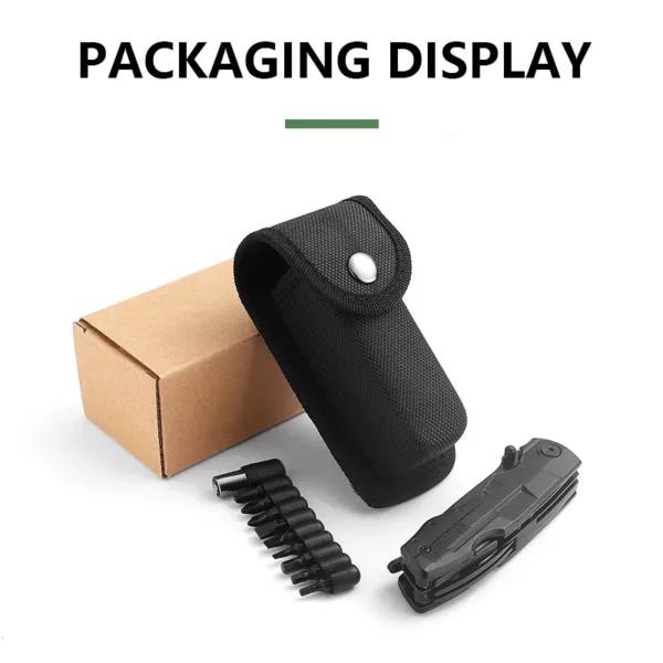 Multifunctional Black Multi-Tool with Screwdriver Set - Image 7