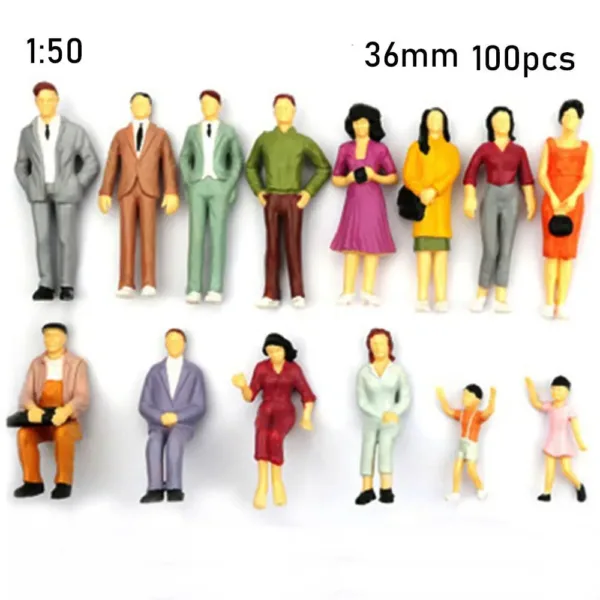 100pcs Painted Model People Figures Set - Image 10