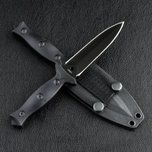 Black Tactical Pocket Knife with Sheath