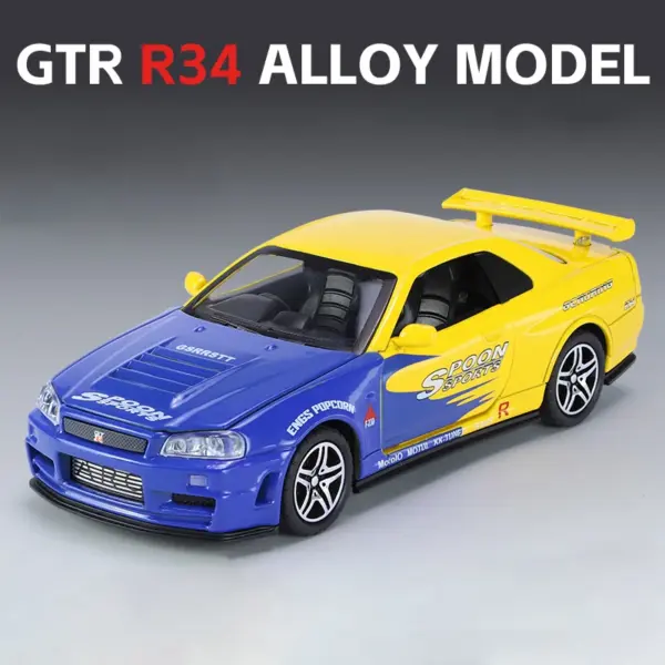 1:32 Nissan Skyline GTR R34 Diecast Car Model - Image 12