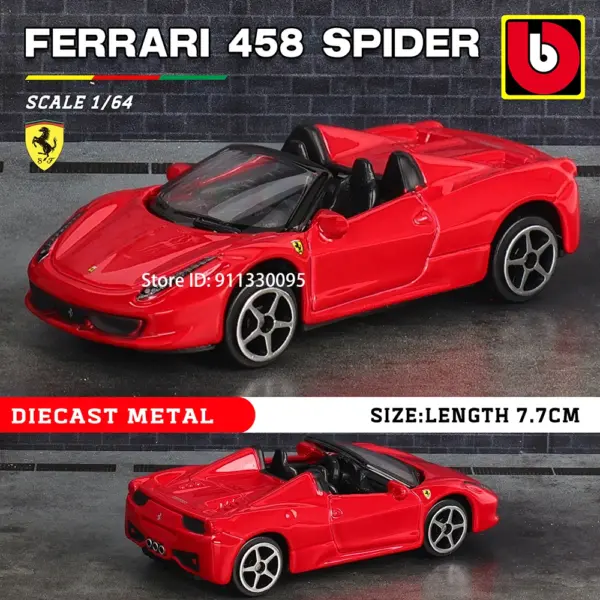 Bburago 1:64 Ferrari Diecast Car Collection - Image 12