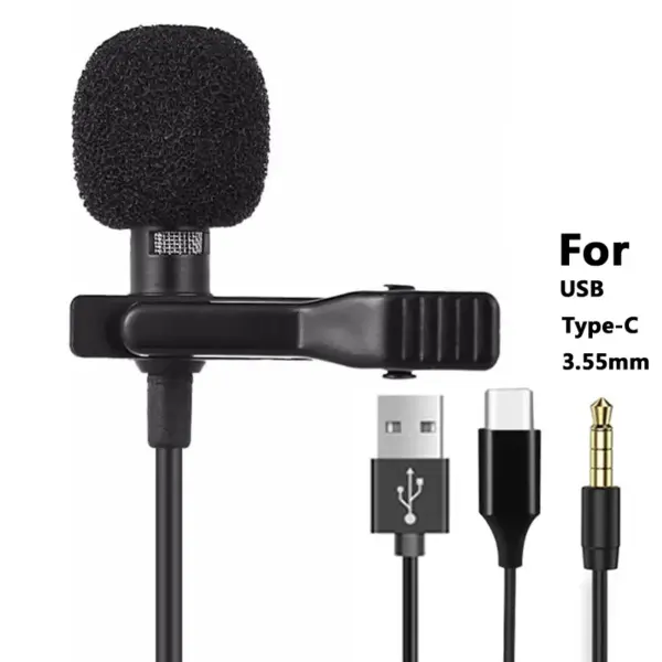 1.5m Lavalier Condenser Microphone for Devices