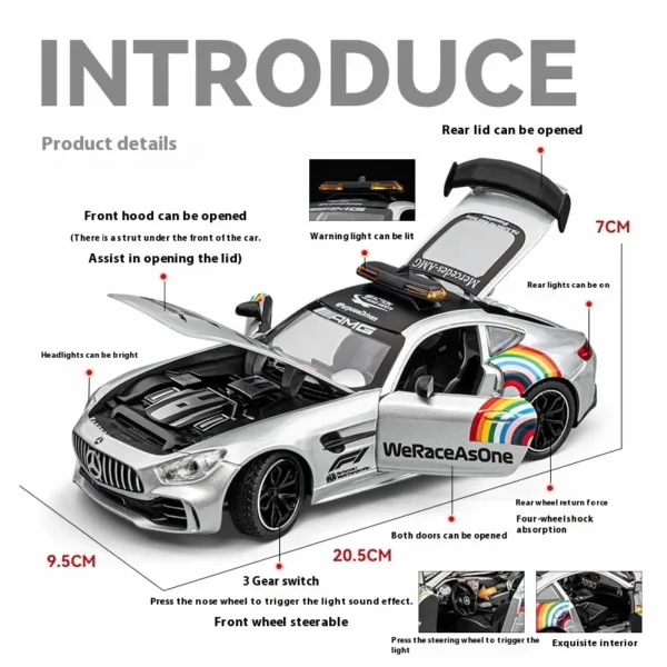 1:24 Scale AMG F1 Safety Car Model with Lights - Image 2