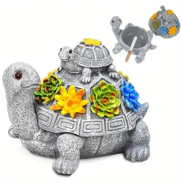 Cute Turtle Resin Smokeless Ashtray with Lid