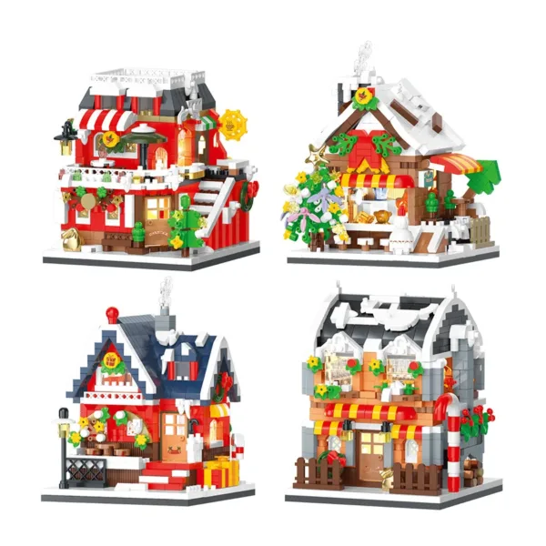 Christmas House Mini Building Blocks Set