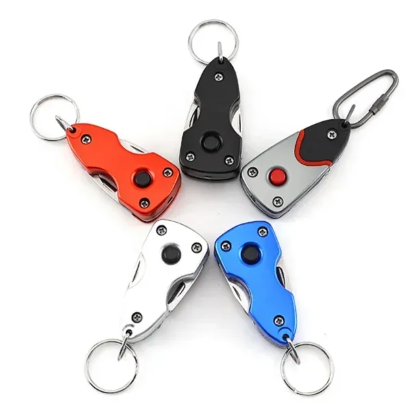 6-in-1 Folding Mini Keychain Knife with LED - Image 2