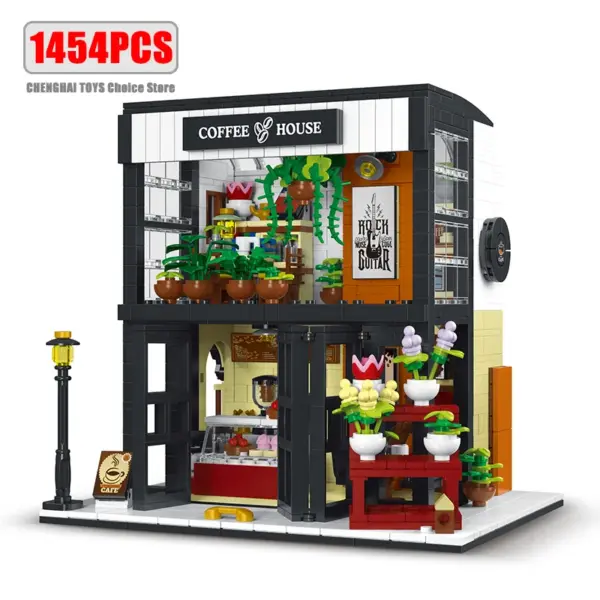 1454pcs Flower Language Cafe Building Blocks Set