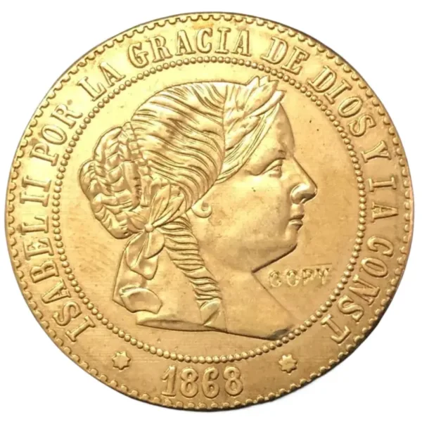 1868 Spain 5 Centimos Replica Coin