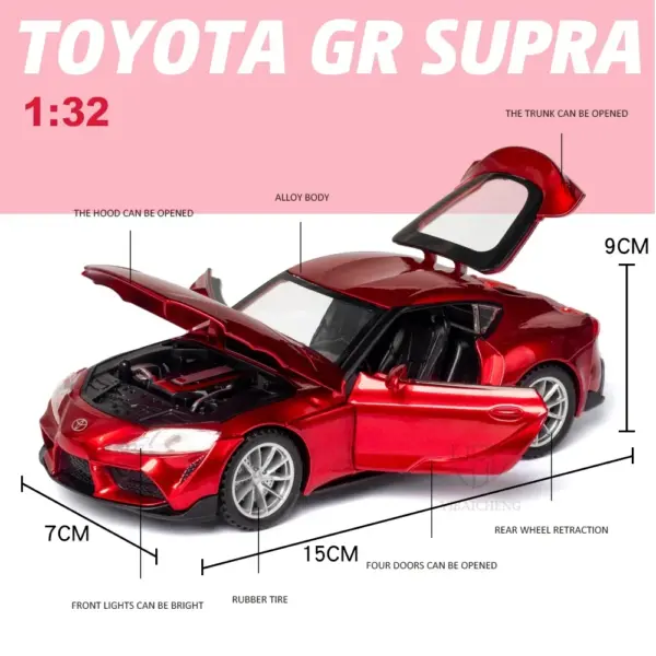 Toyota GR Supra Diecast Car Model with Lights - Image 3