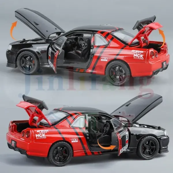 1:32 Nissan Skyline GTR R34 Diecast Model Car - Image 4