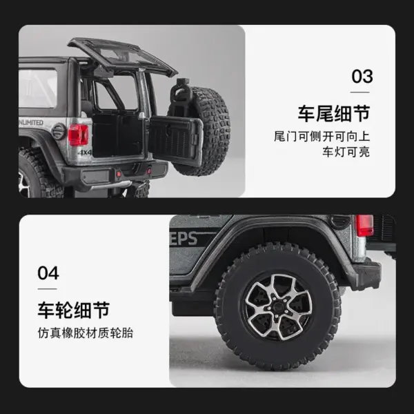 1:32 Alloy Jeep Wrangler Sahara Model Car - Image 4