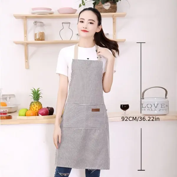 Adjustable Black and White Striped Apron - Image 6