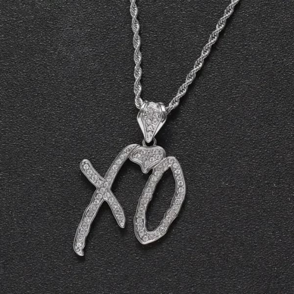 Iced Out Letter Pendant Necklace for Men - Image 11