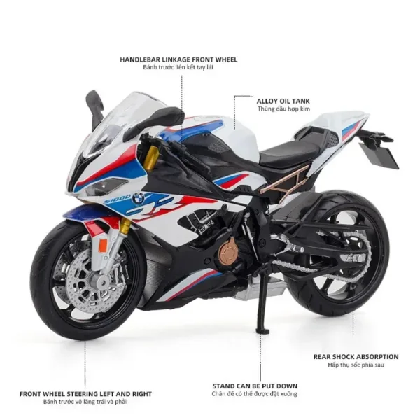 1/12 BMW S1000RR Diecast Motorcycle Model - Image 2