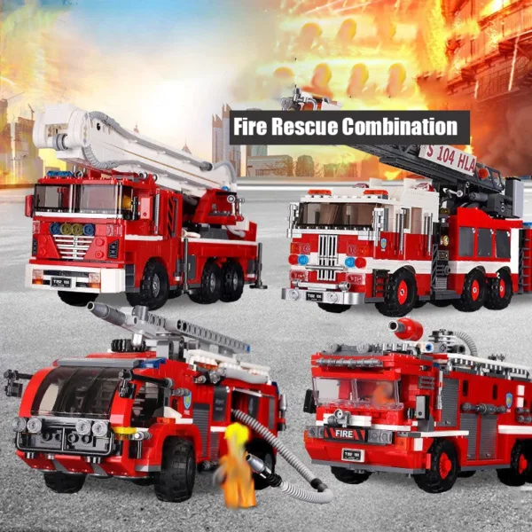 Fire Truck Building Blocks Set for Kids - Image 2