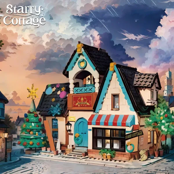 Starry Cottage Building Blocks Set for Kids