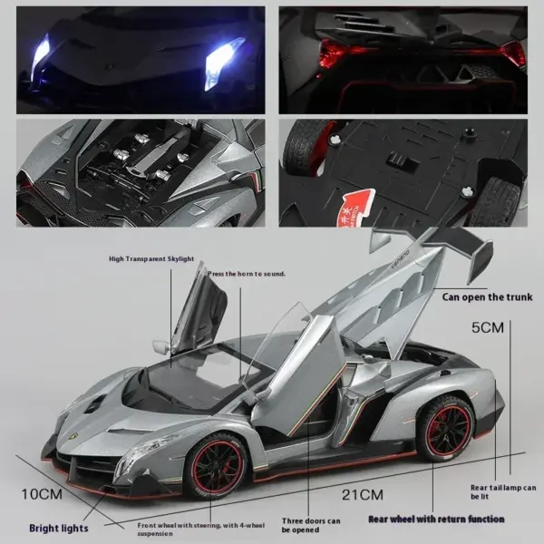 1:24 Lamborghini Veneno Diecast Car Model - Image 3