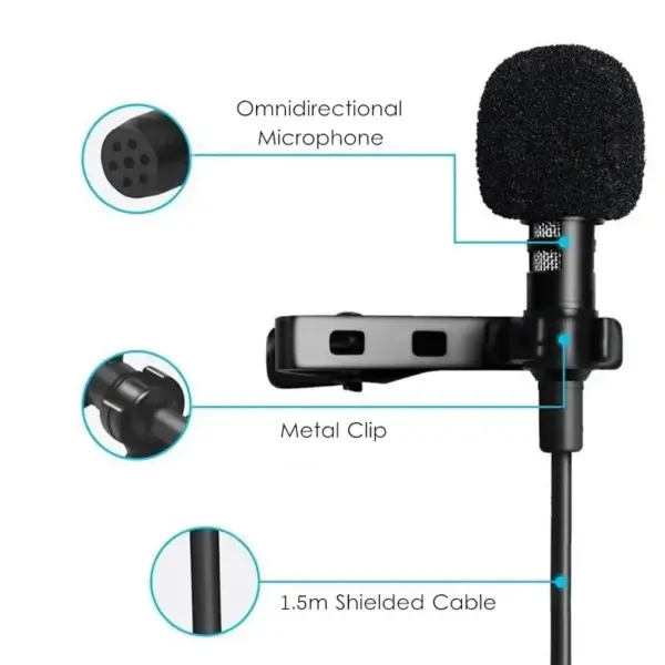 1.5m Lavalier Condenser Microphone for Devices - Image 2