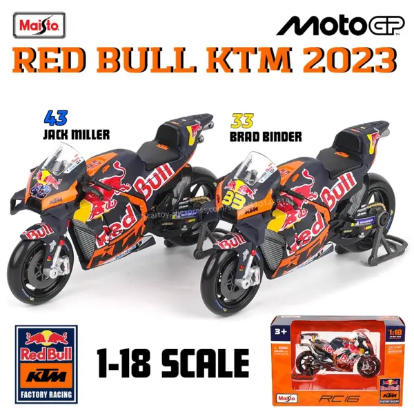 Maisto 1:18 Red Bull KTM Motorcycle Model