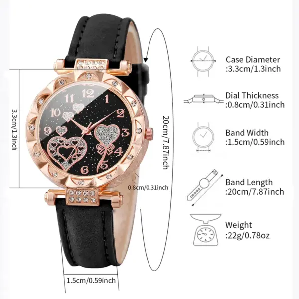 4PCS Women's Quartz Watch and Bracelet Set - Image 5