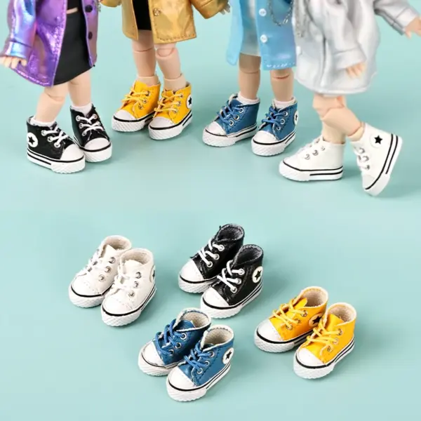 1:12 Dollhouse High Top Canvas Shoes - Image 2