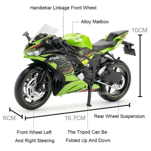 Kawasaki NIJIA ZX-6R 1:12 Alloy Model Motorcycle - Image 2