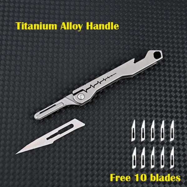 Titanium Alloy Folding Knife with 10 Blades - Image 9