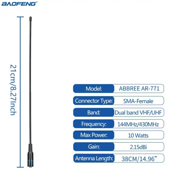 Dual Band SMA Female Antenna 144/430MHz - Image 6